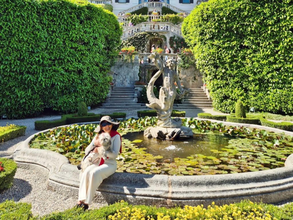 Cacau com a Tutora numa villa no Lago Como 